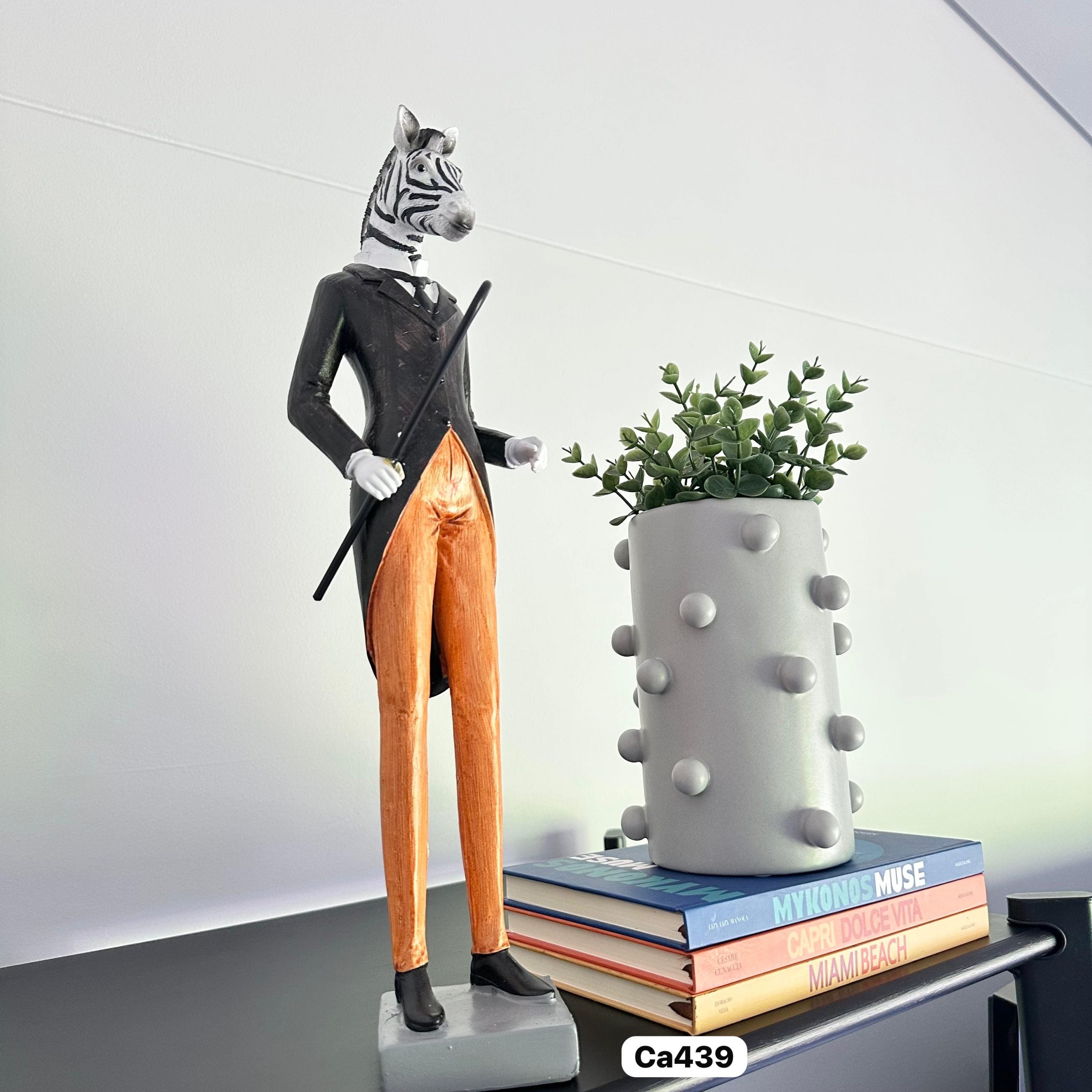 Escultura de cebra elegante 12cm* 12cm* 40cm